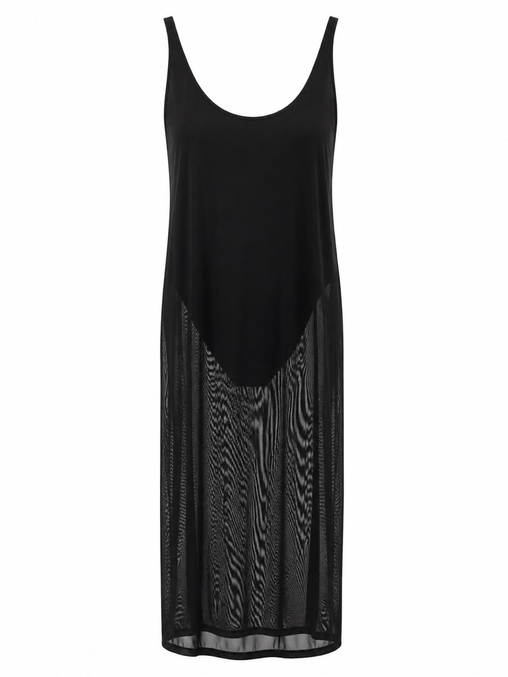 By the way. Black Maxi Sheer Panel Slip Dress